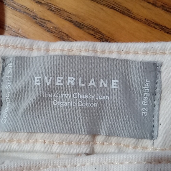 EVERLANE 32 Women Jeans DENIM Pants New CREAM OFF WHITE Straight Curvy Cheeky - Picture 9 of 11